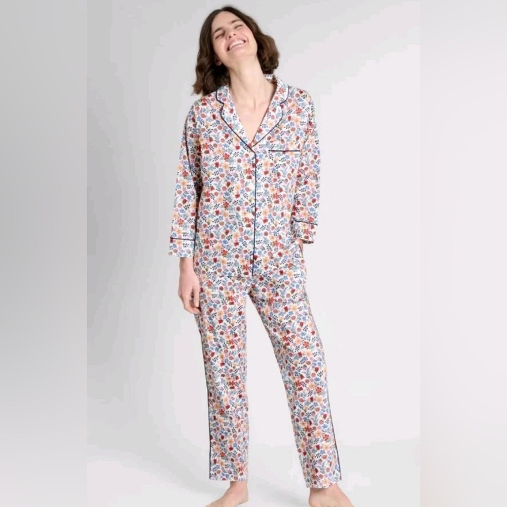 Sleepy Jones Marina Liberty London Size Large 100% Cotton Pajama Set